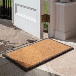 Charcoal Border Coir Doormat