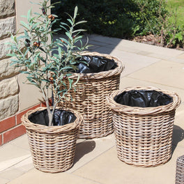 Slight Second Round Rattan Planter