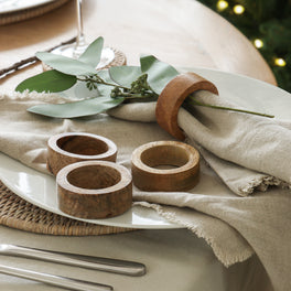 Mango Wood Set of 4 Napkin Rings