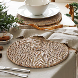 Marbury Round Rattan Placemat - Set of 2