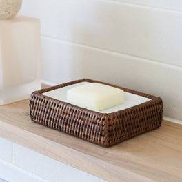Marbury Brown Rattan Soap Dish