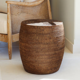 Marbury Brown Rattan Stool