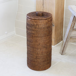 Marbury Brown Toilet Roll Holder With Lid