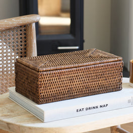 Marbury Brown Rectangular Lidded Storage Basket