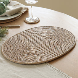 Marbury Oval Rattan Placemat - Set of 2