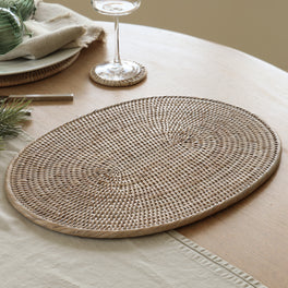 Marbury Oval Rattan Placemat - Set of 2