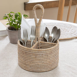 Slight Second Marbury Rattan Round Cutlery Basket