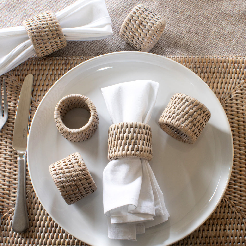 Pinpoint Napkin Rings Marbury Rattan Napkin Rings - Set of 6 – Marquis & Dawe