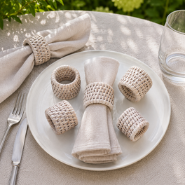 Marbury Rattan Napkin Rings - Set of 6