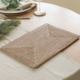 Marbury Rectangle Rattan Placemat - Set of 2