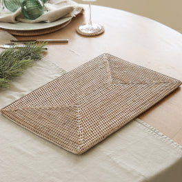 Marbury Rectangle Rattan Placemat - Set of 2