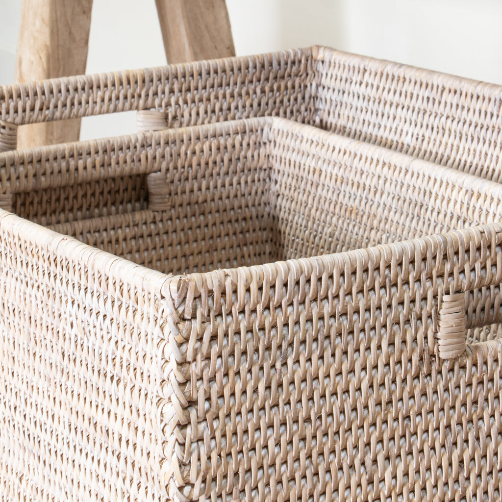 Marbury Rectangle Rattan Storage Basket - Marquis & Dawe