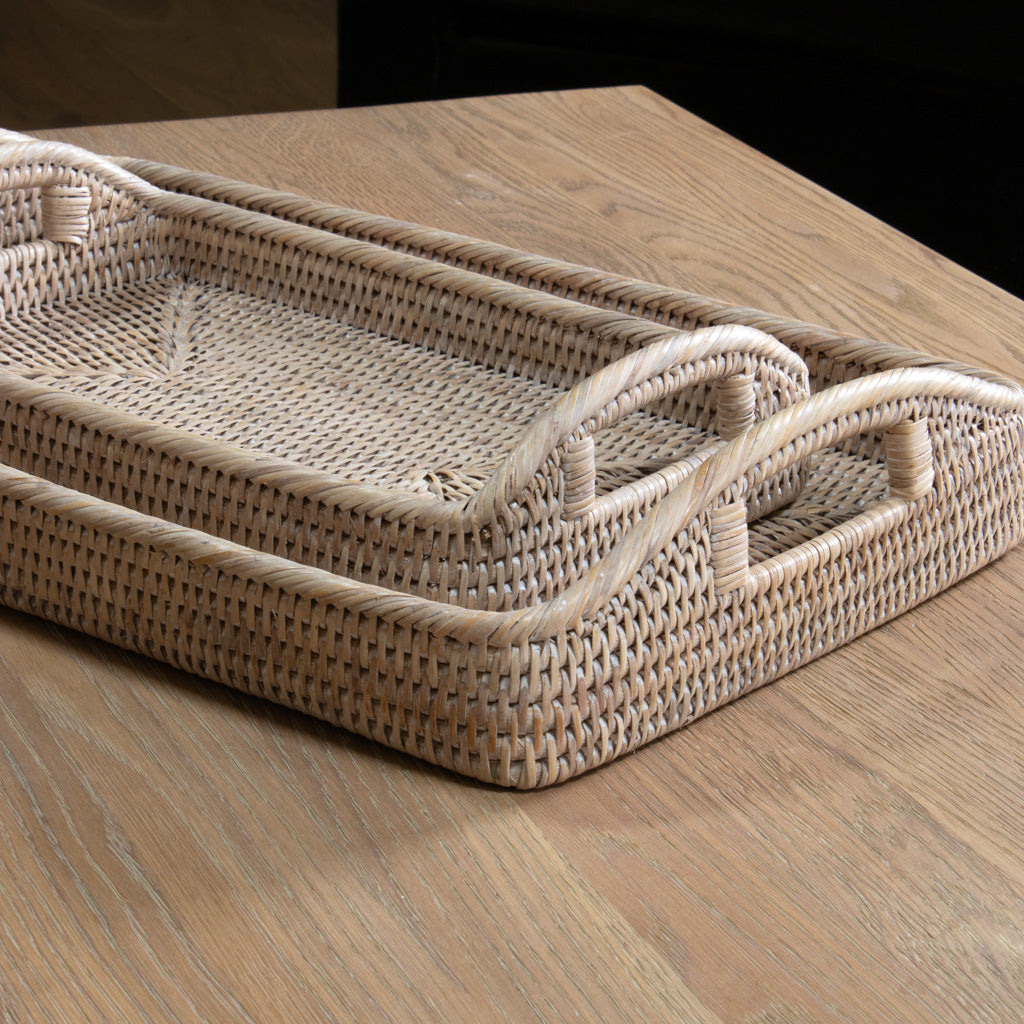 Marbury Rectangular Rattan Tray - Marquis & Dawe