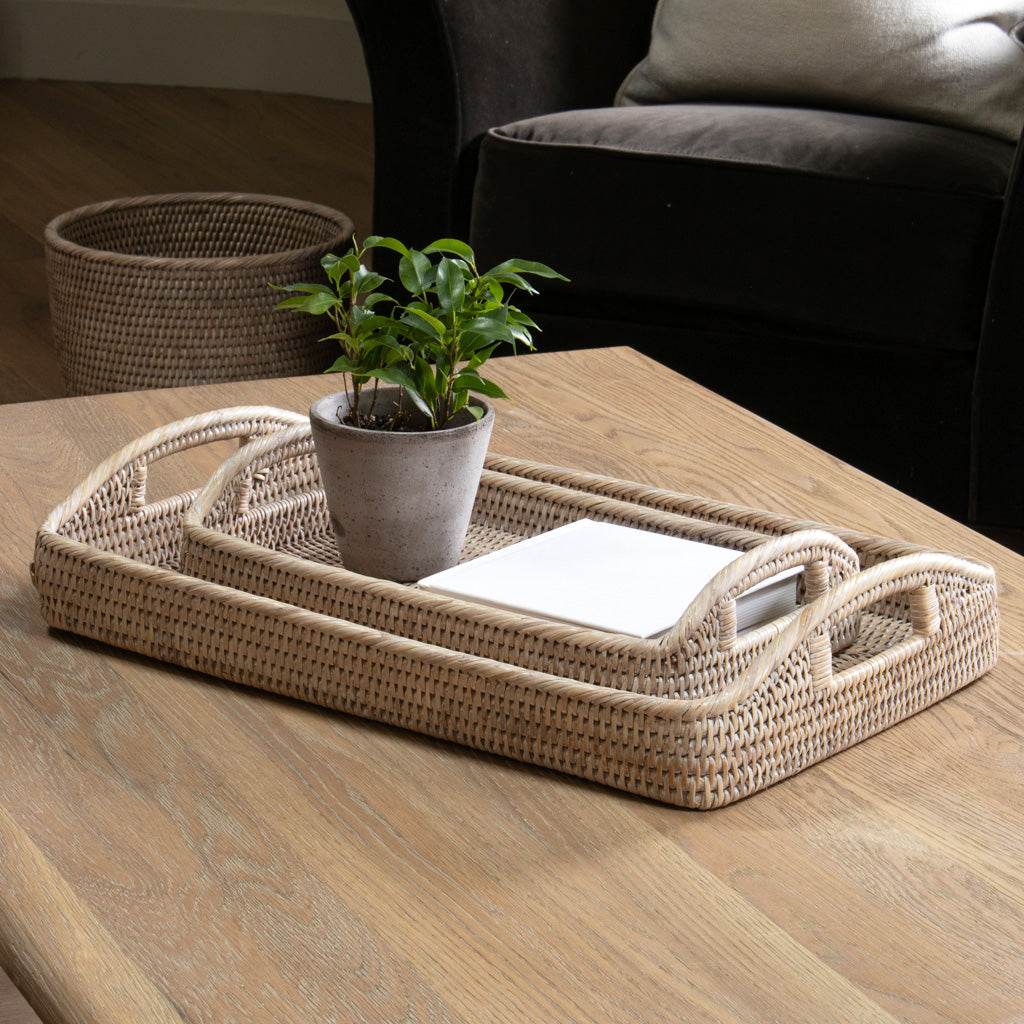 Marbury Rectangular Rattan Tray - Marquis & Dawe