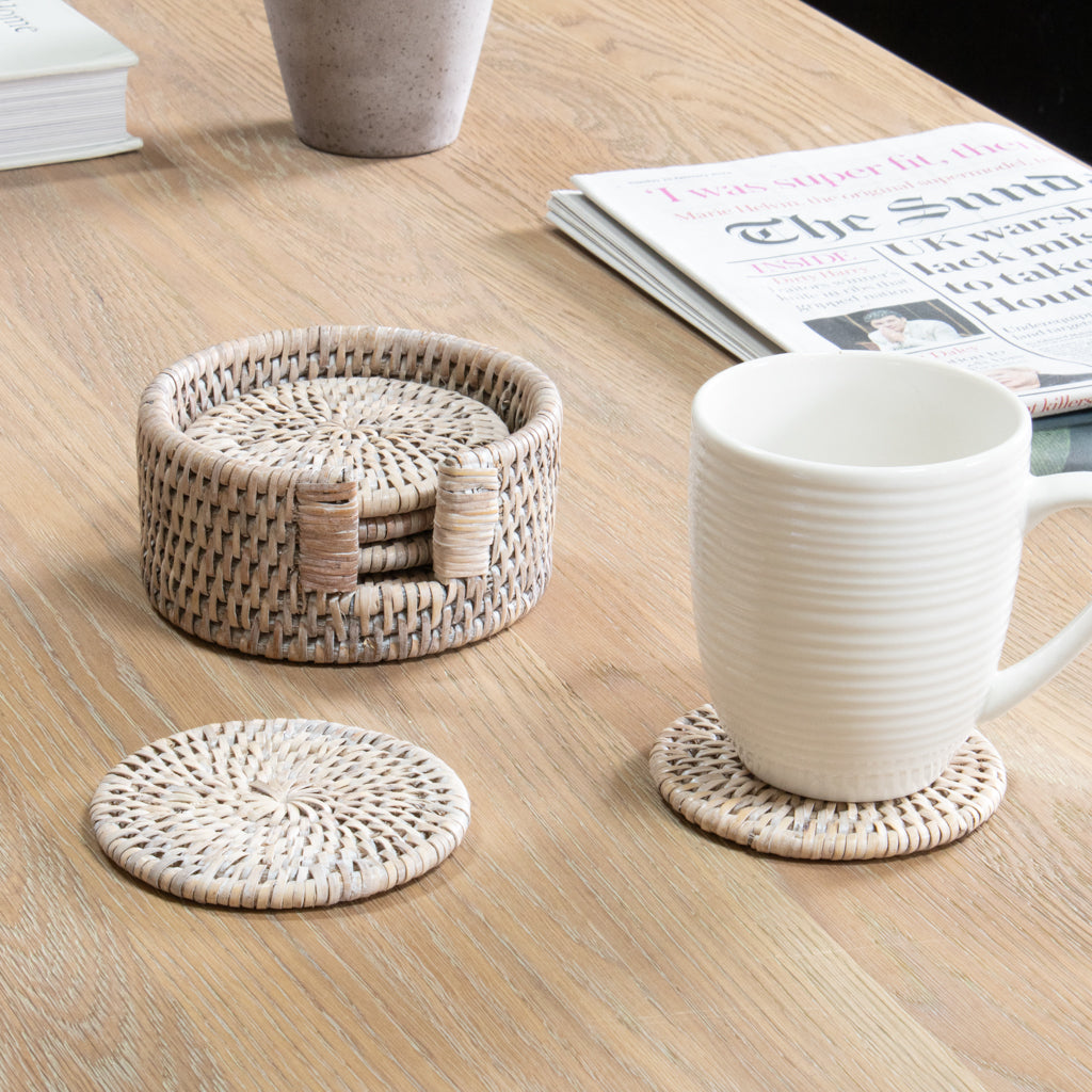 Marbury Round Rattan Coasters Marquis Dawe