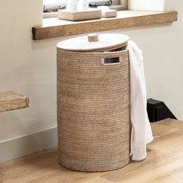 Slight Second Marbury Round  Rattan Laundry Basket