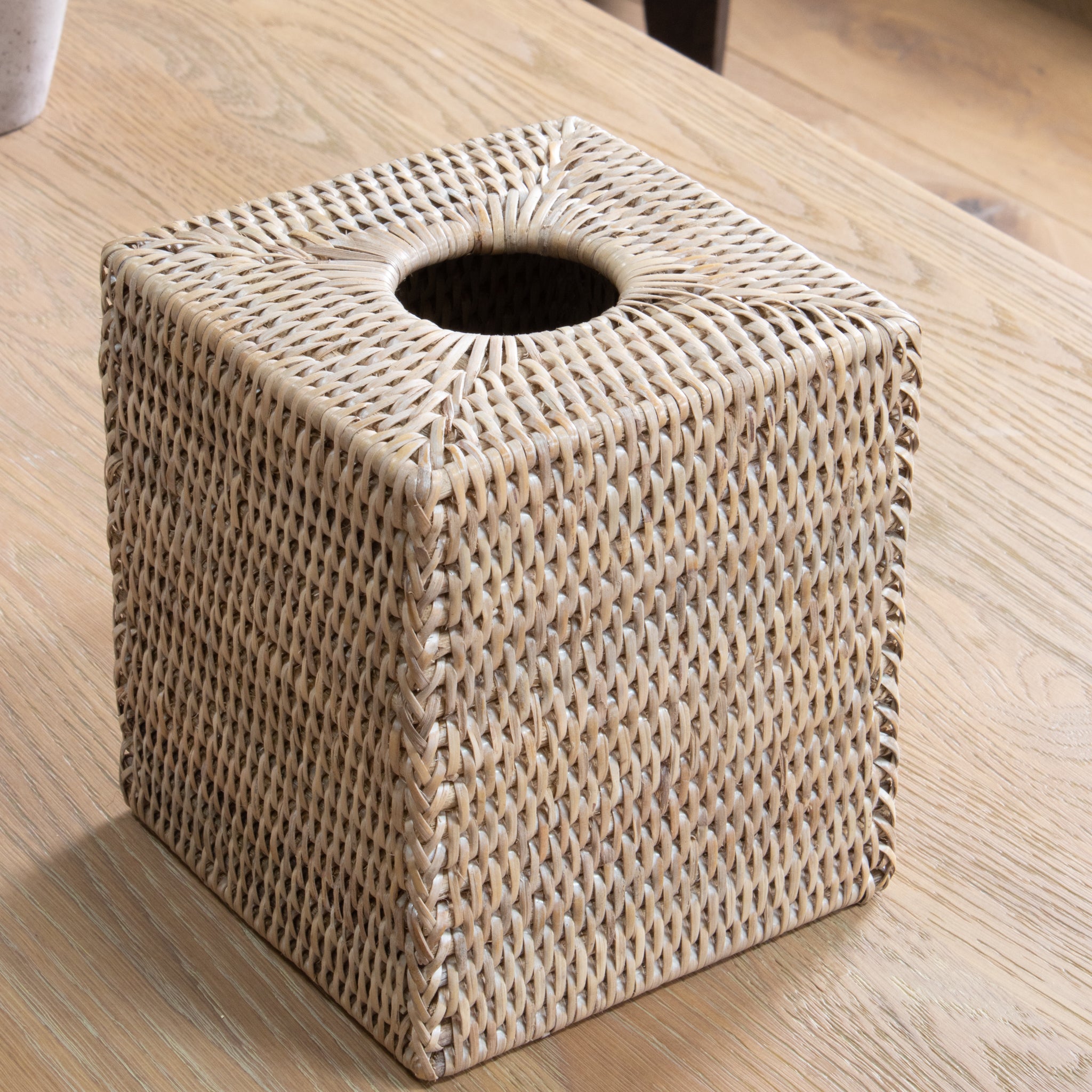 Square Rattan Boxes Marbury Square Rattan Tissue Box Cover - Marquis & Dawe