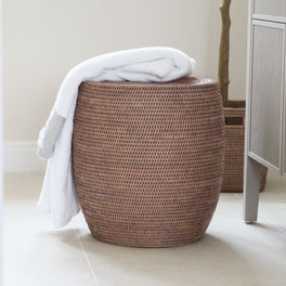 Marbury Taupe Rattan Stool