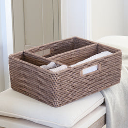 Marbury Taupe Rattan Storage Organizer