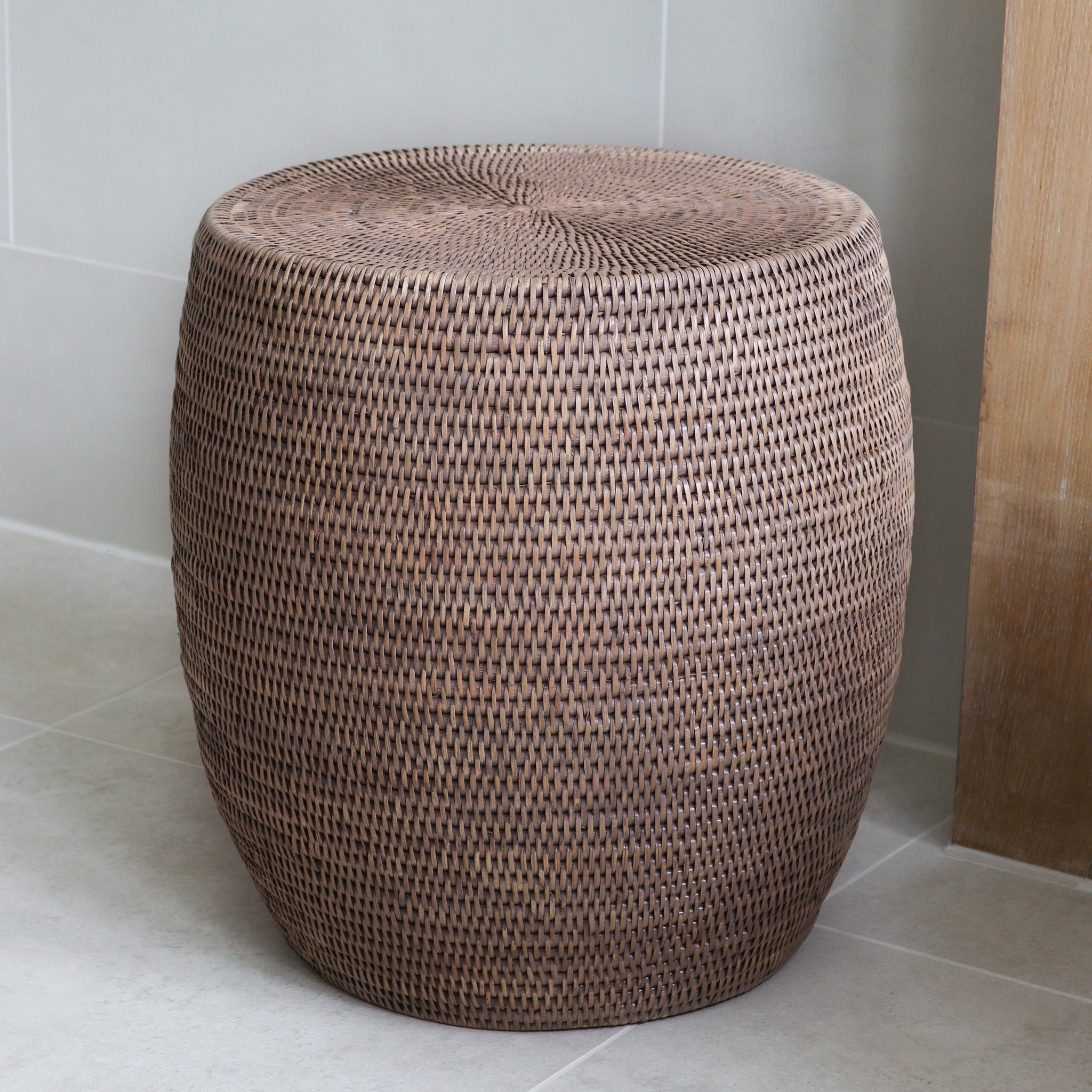 Marbury Taupe Rattan Stool - Marquis & Dawe