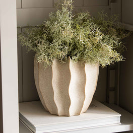 Neutral Wave Textured Vase