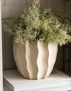 Neutral Wave Textured Vase