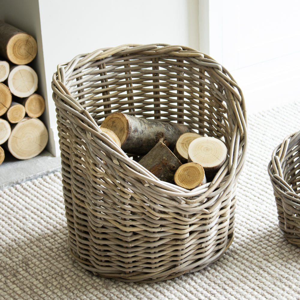 Wicker popular basket, Log Basket, Log Holder, Large Firewood Holder, Wicker storage, Firewood Storage, Storage Basket for Indoors Outdoors