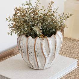 Reactive Glaze Wavy Plant Pot