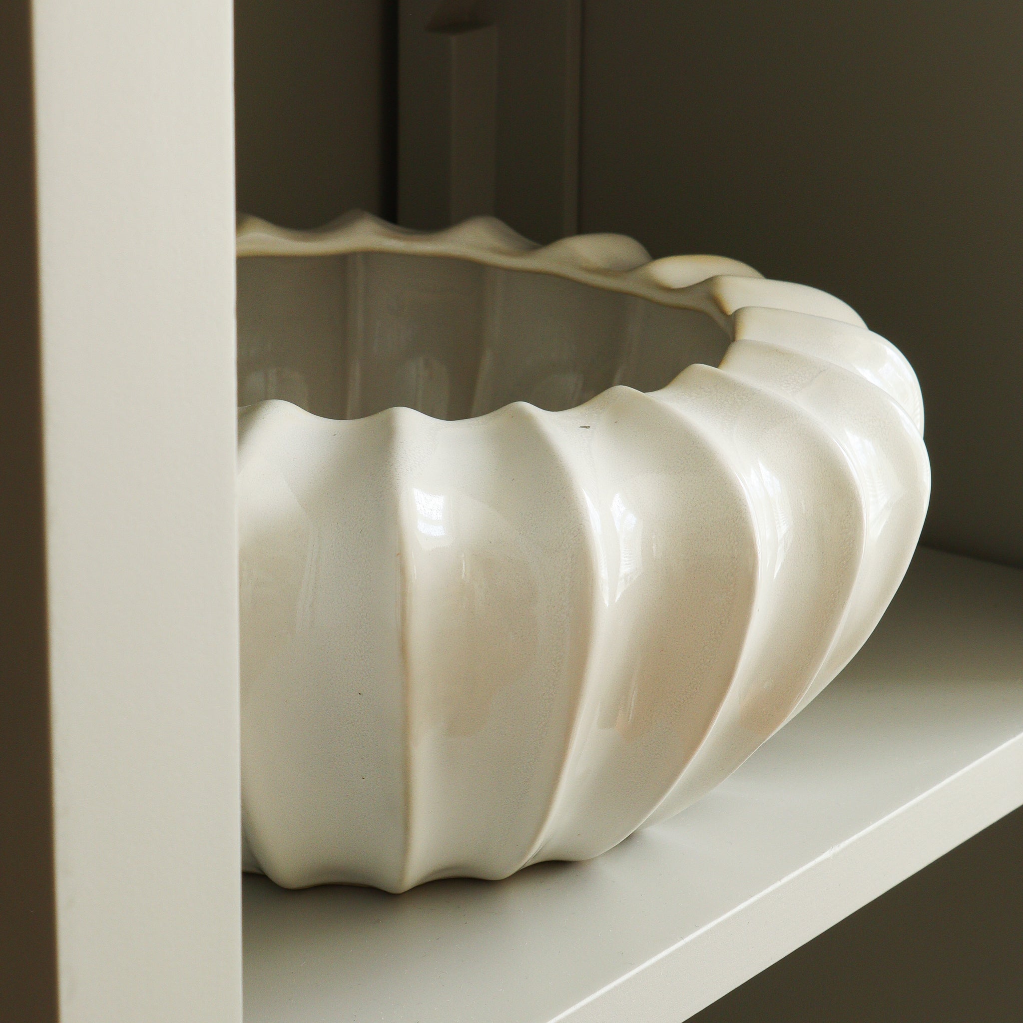 Ribbed White Decorative Bowl - Marquis & Dawe