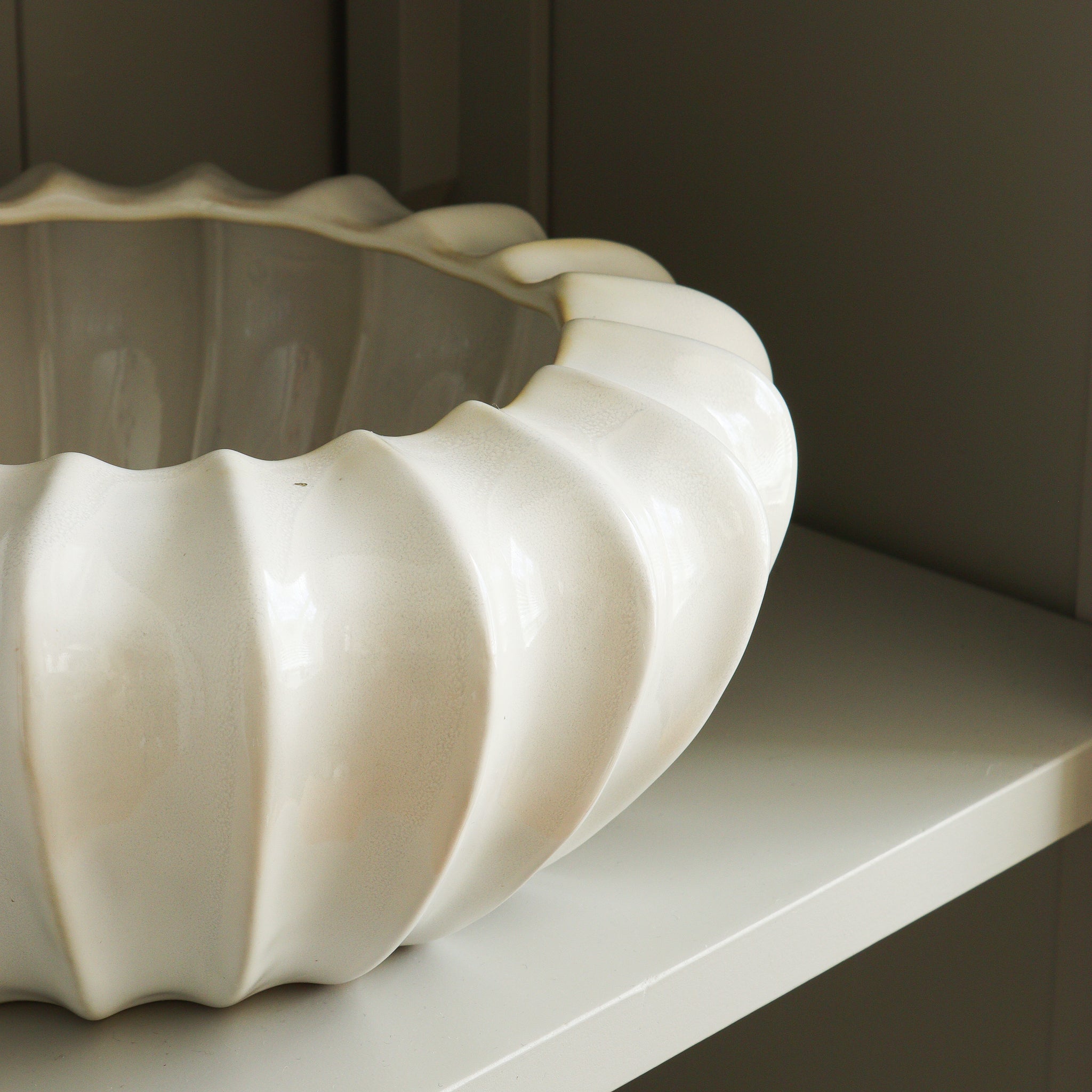 Ribbed White Decorative Bowl - Marquis & Dawe
