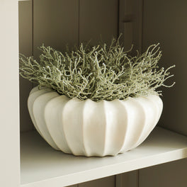 Slight Second Ribbed White Decorative Bowl