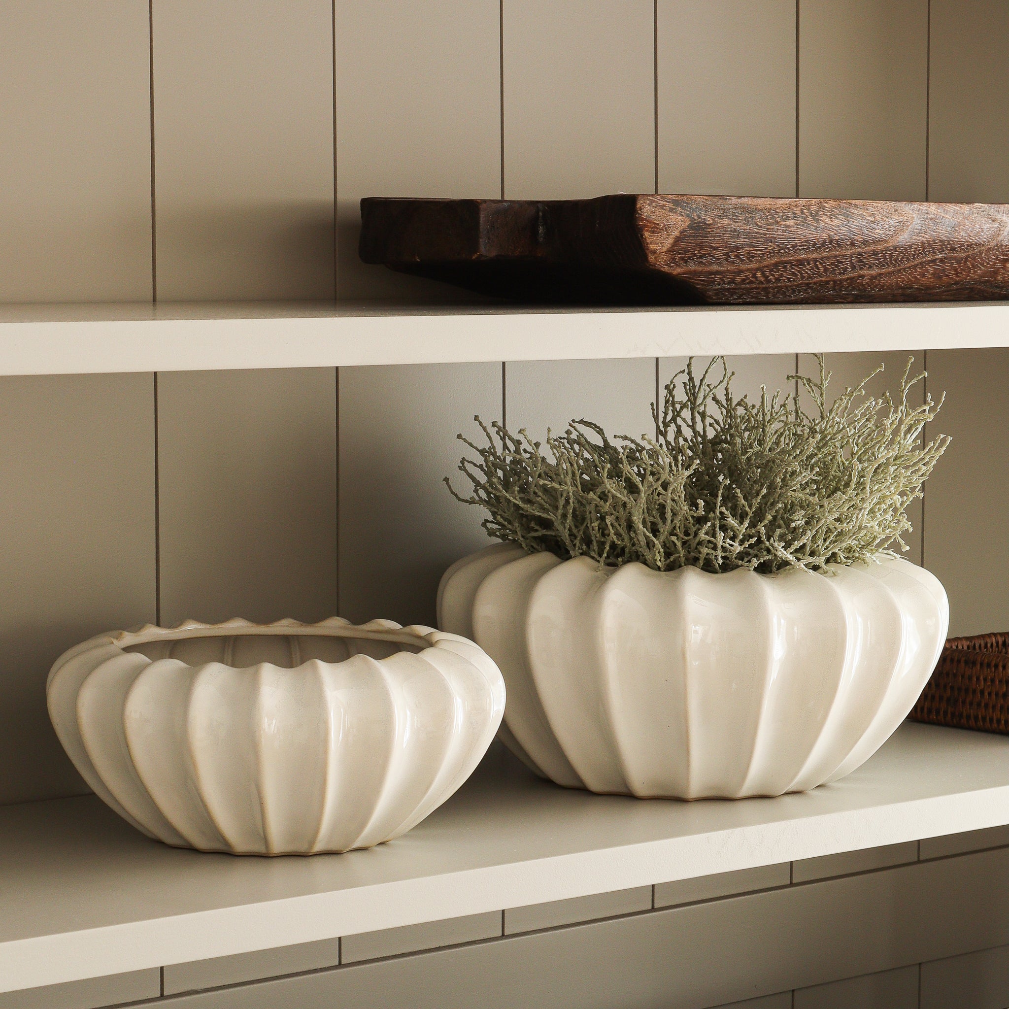 Ribbed White Decorative Bowl - Marquis & Dawe