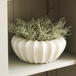 Ribbed White Decorative Bowl