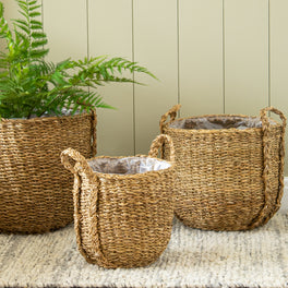 Seagrass Basket Planter With Handles