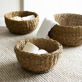 Round Seagrass Storage Baskets