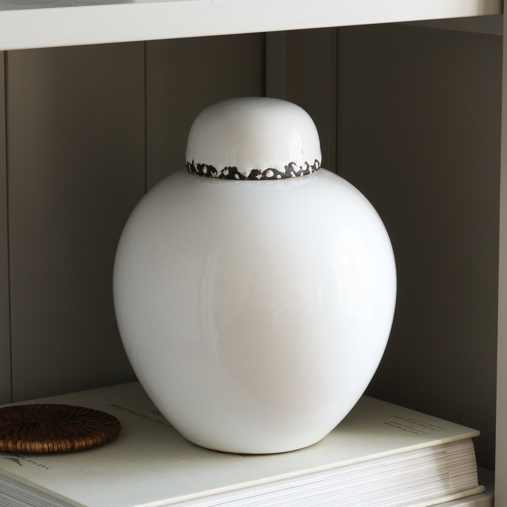 Round White Decorative Jar - Marquis & Dawe