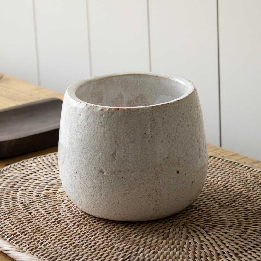 crackle glaze plant pot Crackled Glazed Ceramic Plant Pot