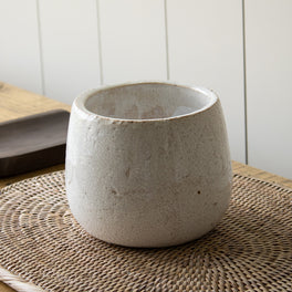 Crackled Glazed Ceramic Plant Pot