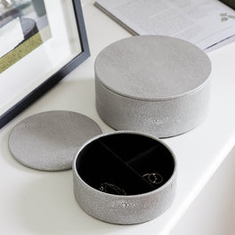 Sample Sale Silver Shagreen Storage Boxes