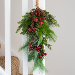 Red Berry and Pine Swag Wreath