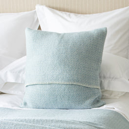 Soft Blue Woven Wool Cushion