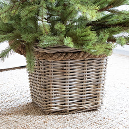 Square Rattan Christmas Tree Basket Planter