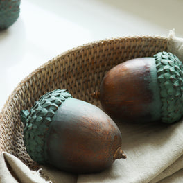 Verdigris and Bronze Decorative Acorn