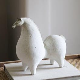 White Ceramic Horse Ornament