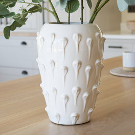 White Ceramic Petal Vase