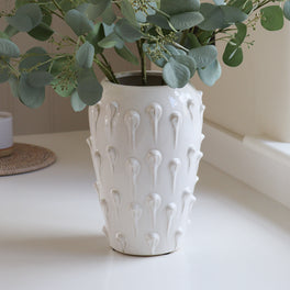White Ceramic Petal Vase