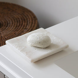 White Marble Square Soap Dish