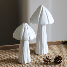 White Speckled Ceramic Mushroom