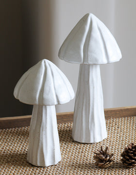 White Speckled Ceramic Mushroom