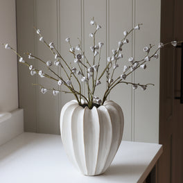 Faux White Eucalyptus Boule Stem